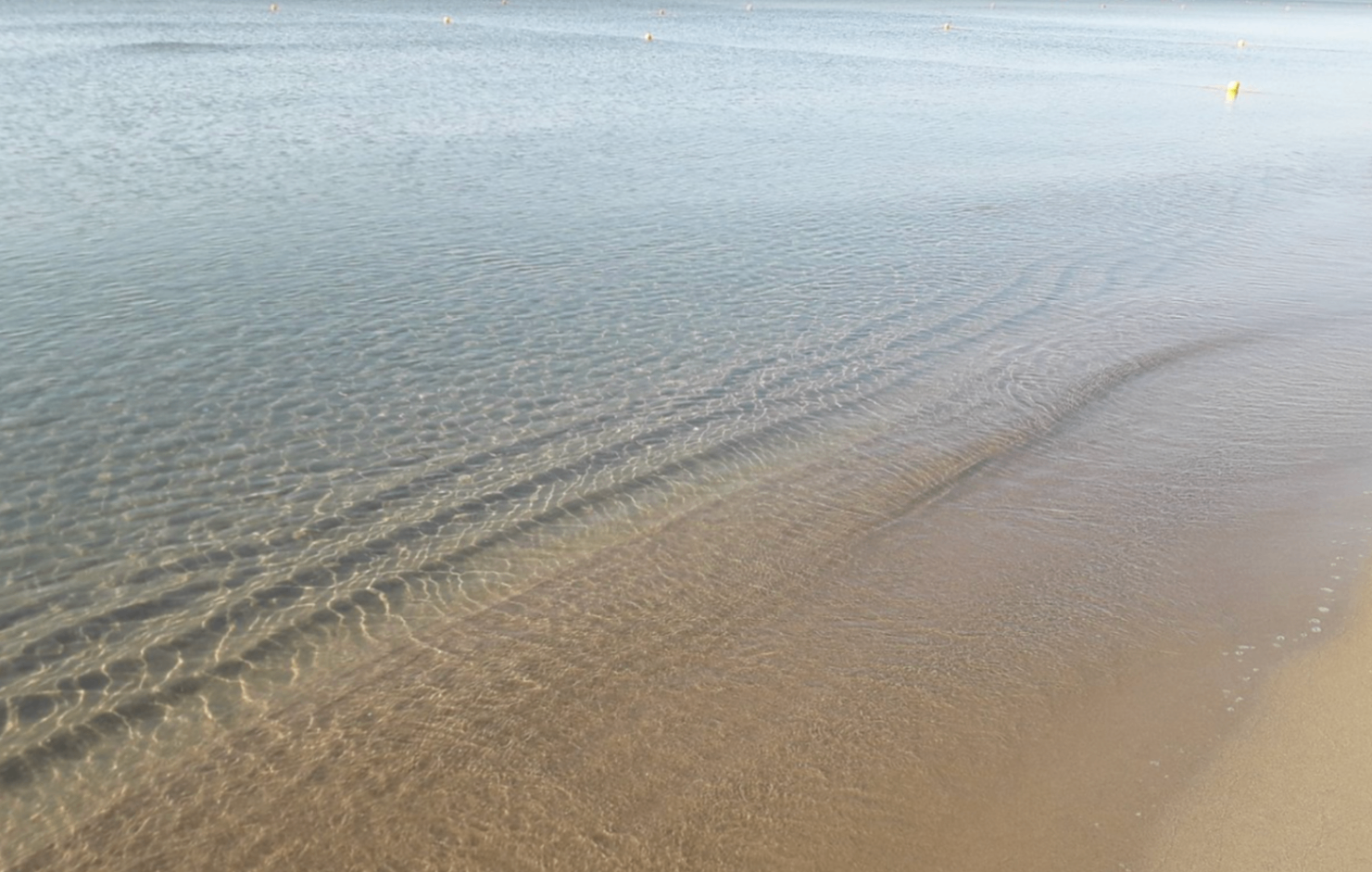 Acqua limpida sulla riva del mare